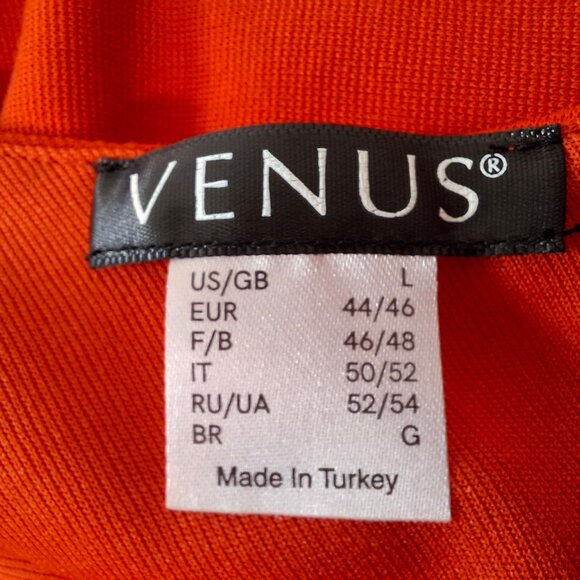 Venus Womens Sleek Pencil Coral Dress Size L Laced Slit Back Zipper Sleeveless - Picture 12 of 14